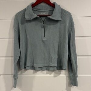 Abercrombie & Fitch Waffle Knit Quarter-Zip Shirt
